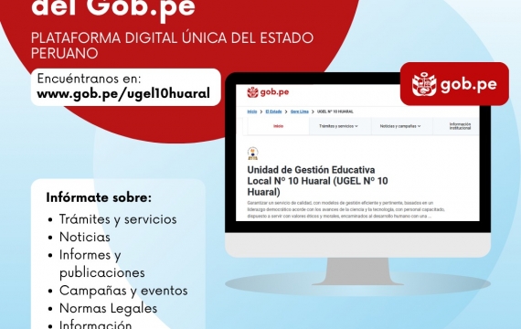 LA UGEL N° 10 DE HUARAL YA ES PARTE DEL GOB.PE